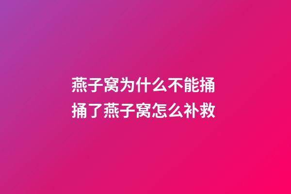 燕子窝为什么不能捅 捅了燕子窝怎么补救